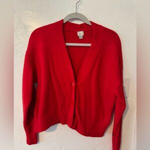 A new day Red button up cardigan